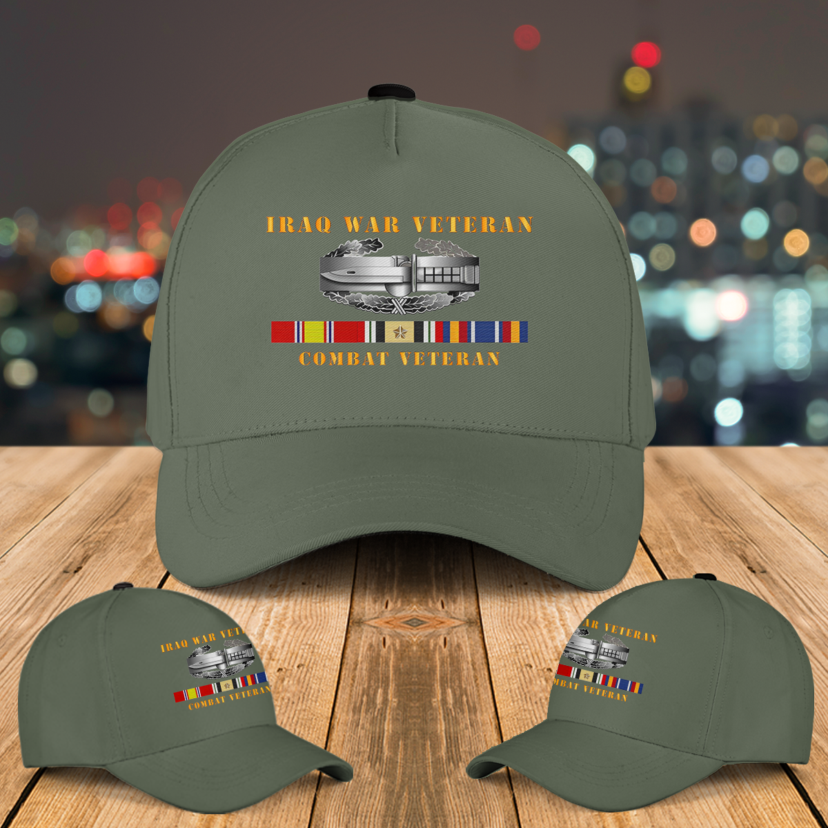 US Army - Iraq War Veteran - Combat Action Badge w CAB Iraq Baseball Cap