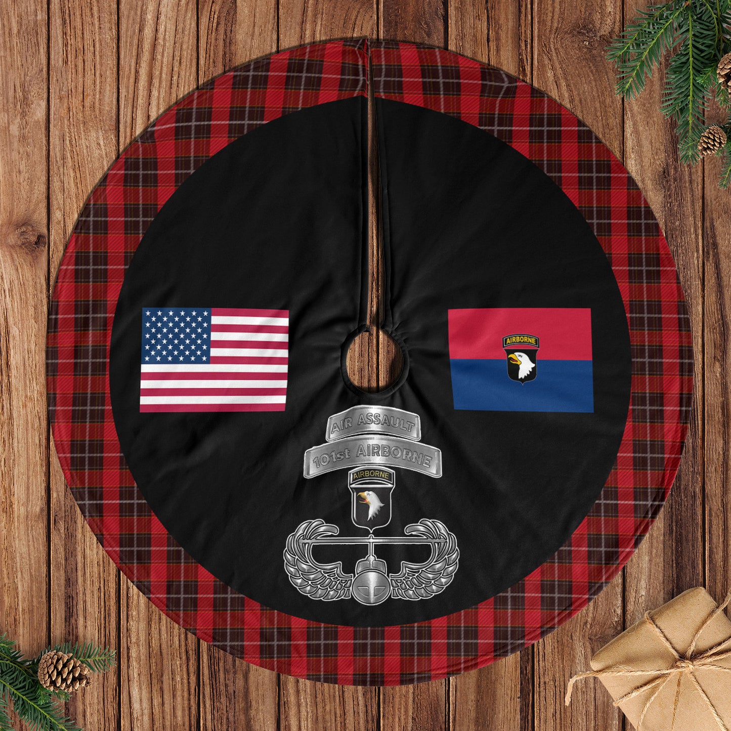 US Army 101st Airborne Air Assault Christmas Tree Skirt
