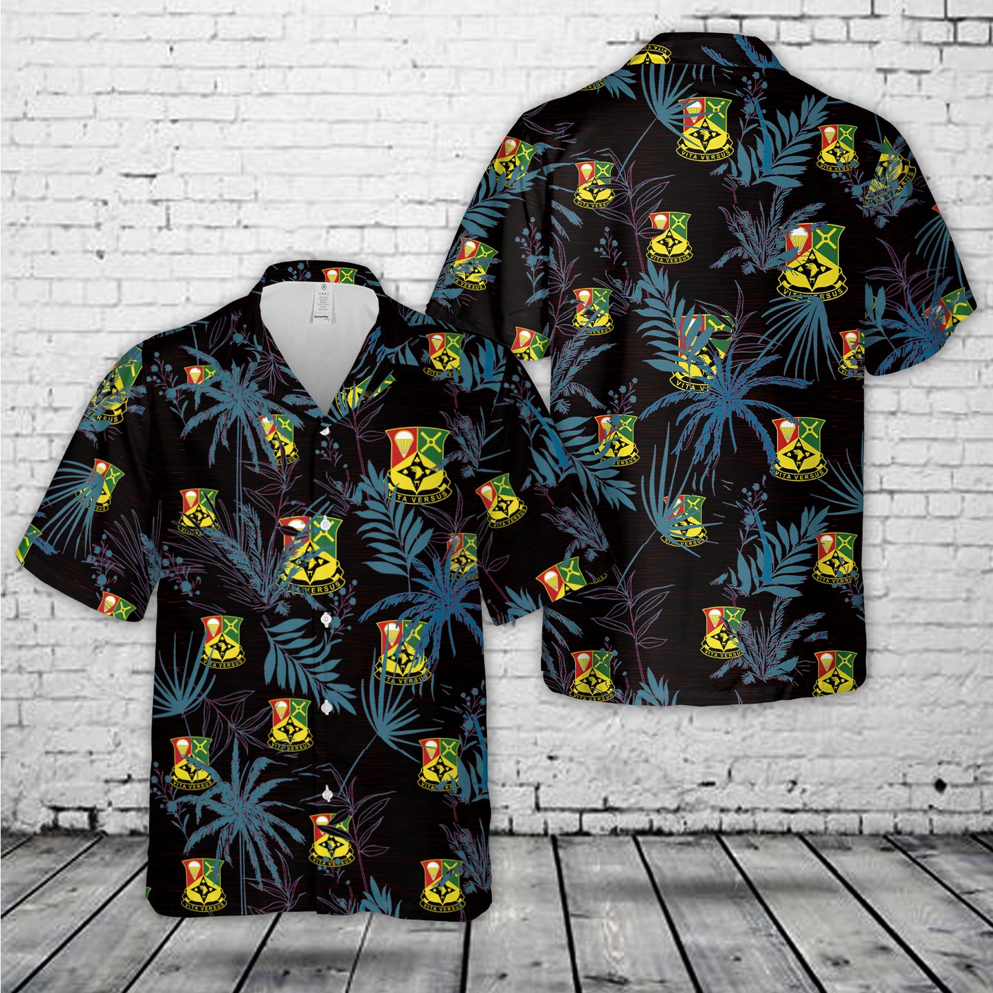 US Army 101st Airborne Division Sustainment Brigade Unit Crest Hawaiian Shirt