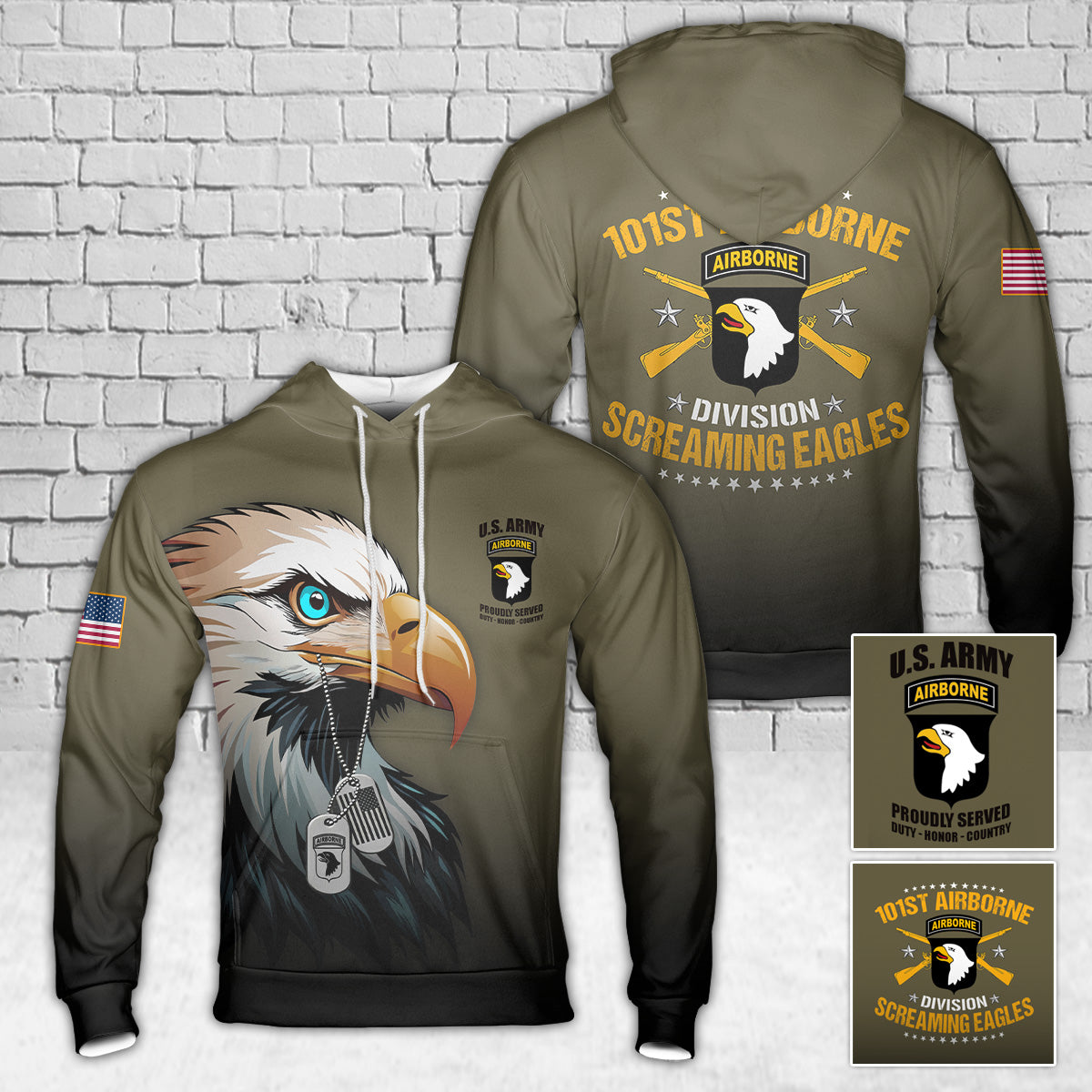 US Army 101st Airborne Division Hoodie 3D