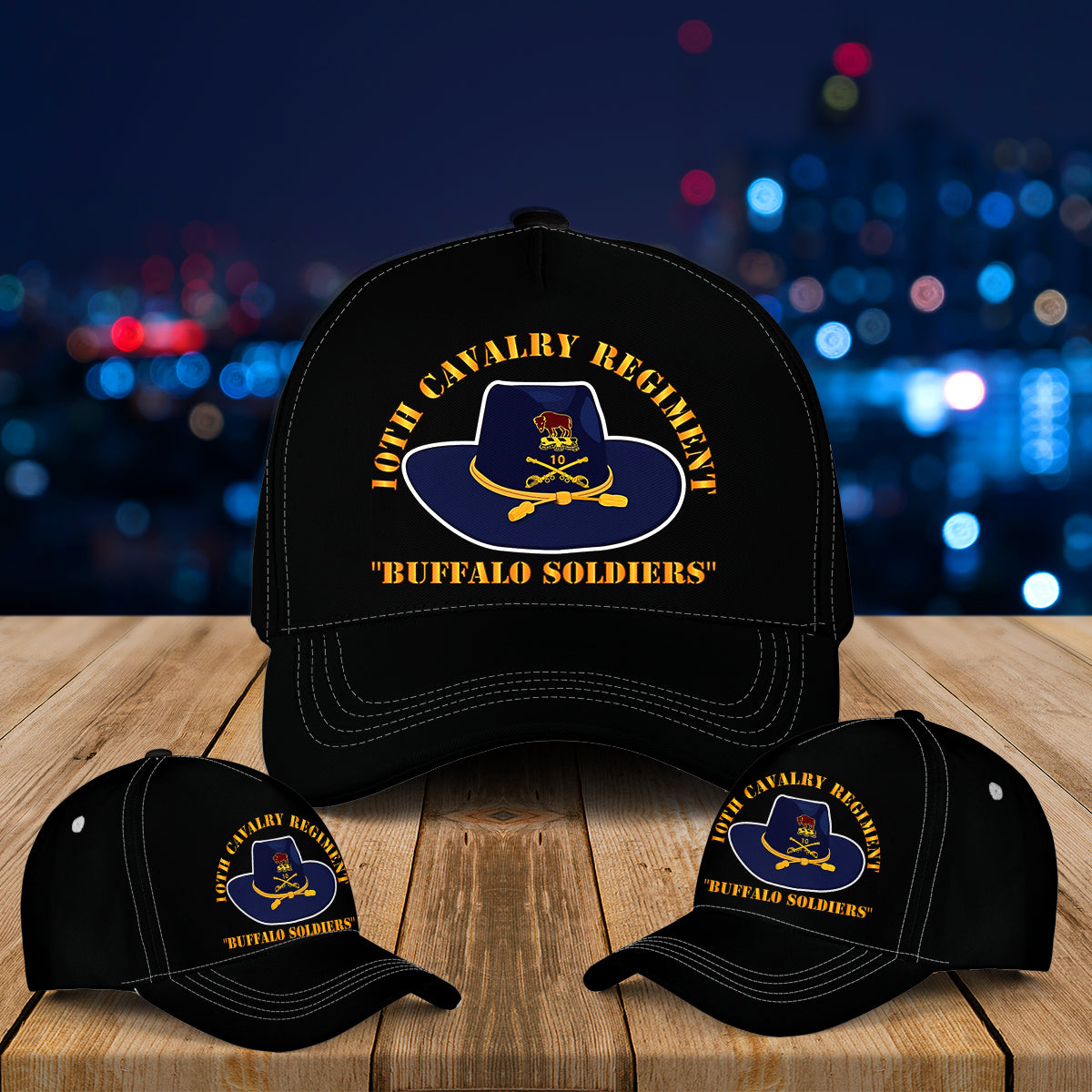 US Army 10th Cavalry Regiment w Cav Hat - Buffalo Soldiers Baseball Cap
