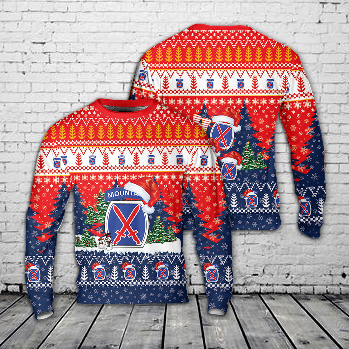 US Army 10th Mountain Division Christmas Sweater