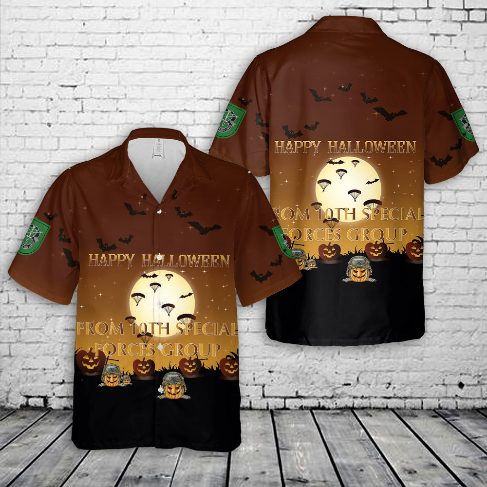 US Army 10th Special Forces Group (10th SFG) Halloween Hawaiian Shirt