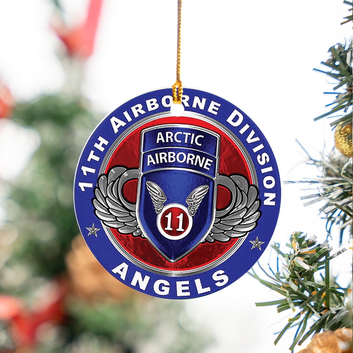 US Army 11th Airborne Division Ceramic Ornament