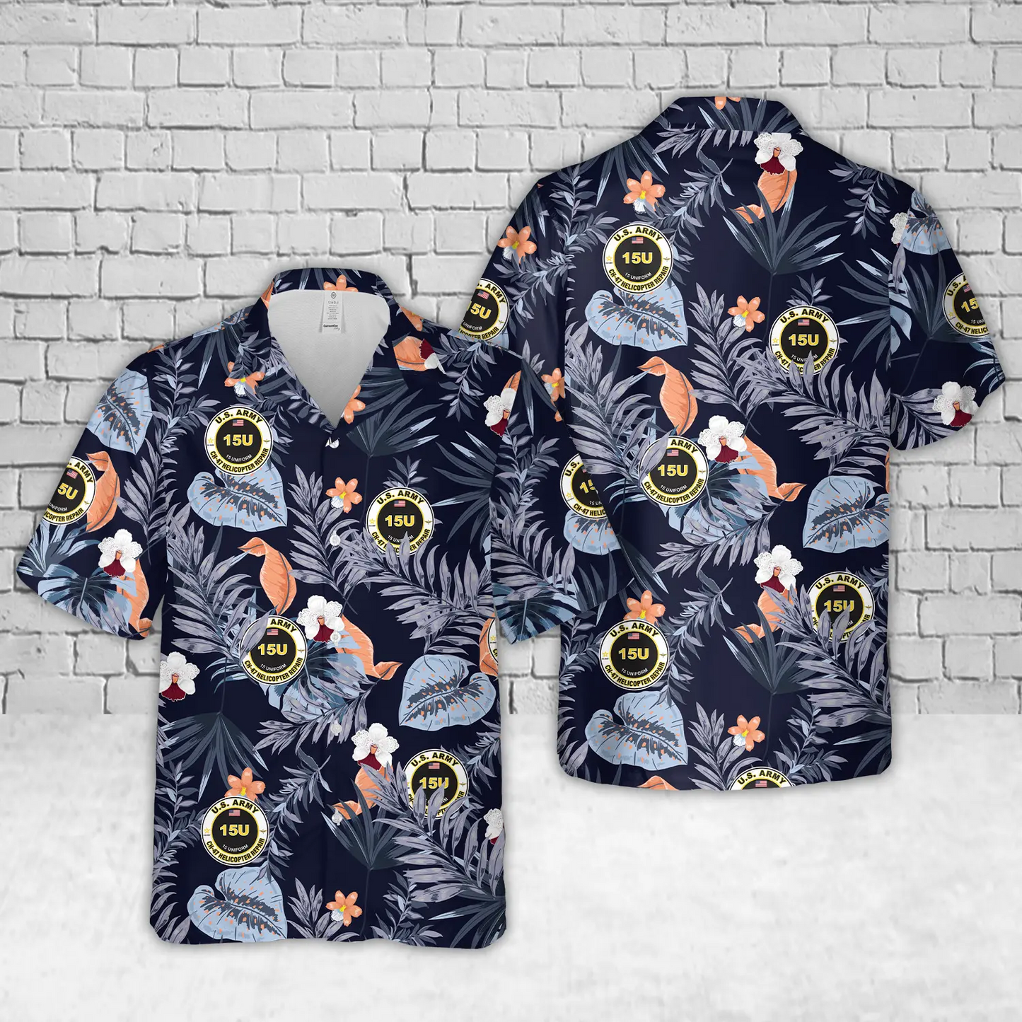 US Army 15U CH-47 Helicopter Repairer MOS Hawaiian Shirt