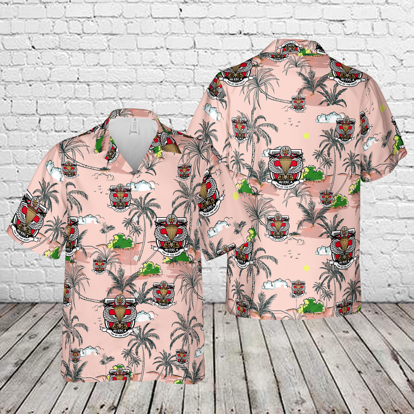 US Army 161st Engineer Support Company, Airborne "Top of the Rock" Hawaiian Shirt