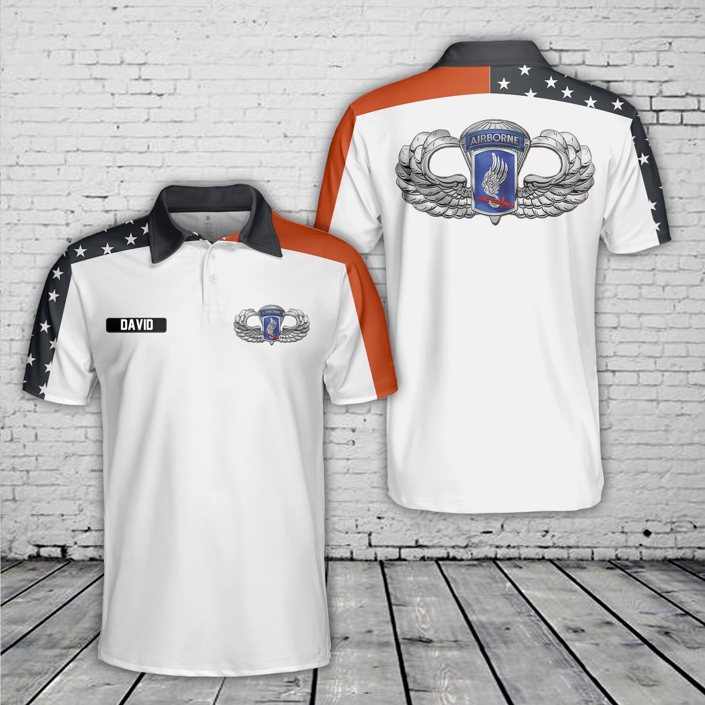 US Army 173rd Airborne Brigade Jump Wings Polo Shirt