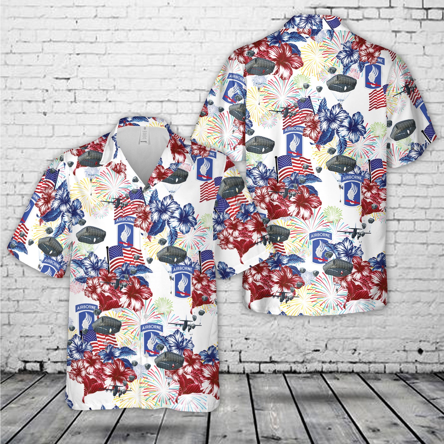 US Army 173rd Airborne Brigade Paratrooper, 4th Of July Hawaiian Shirt