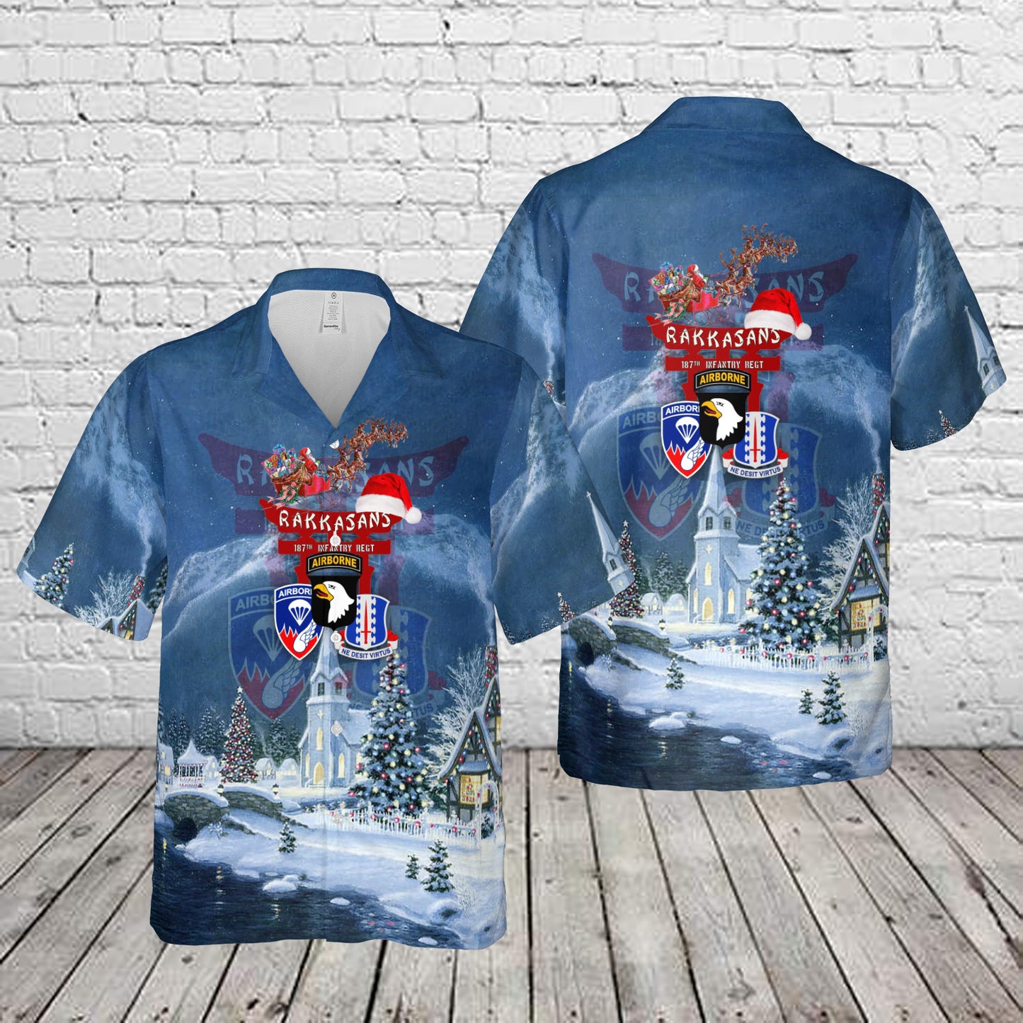 US Army 187th Infantry Regiment Rakkasans 101st Airborne Division Christmas Hawaiian Shirt