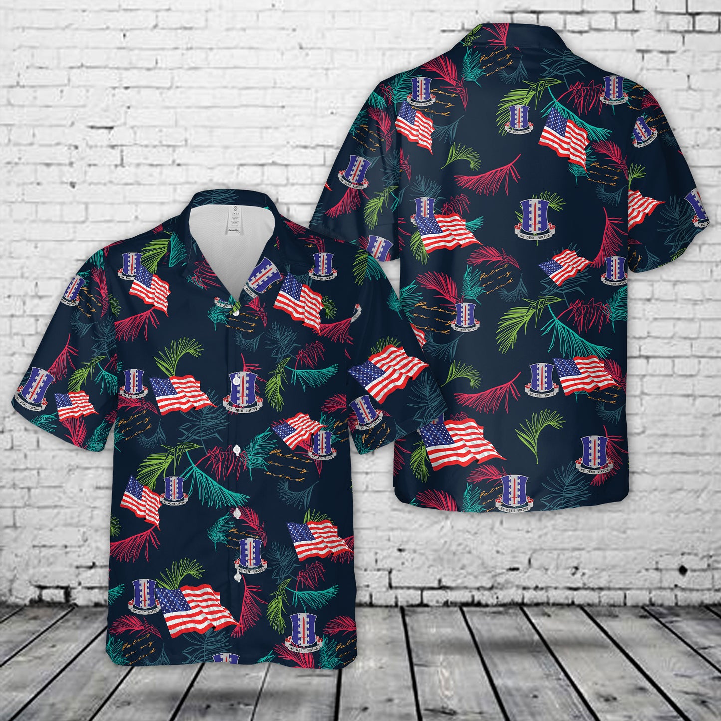 US Army 187th Infantry Regiment Unit Crest Hawaiian Shirt