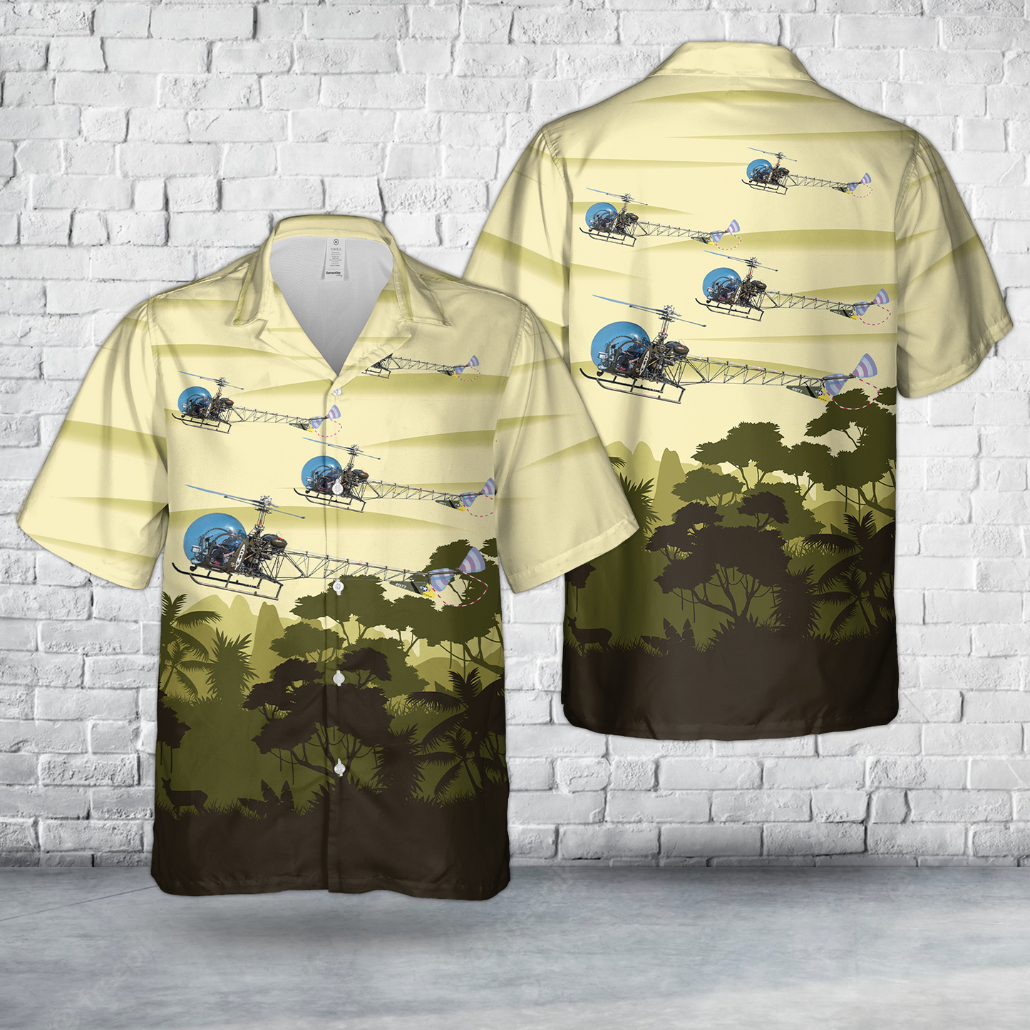 US Army 1952 Bell Model 47 / OH-13E MASH 4077 Hawaiian Shirt