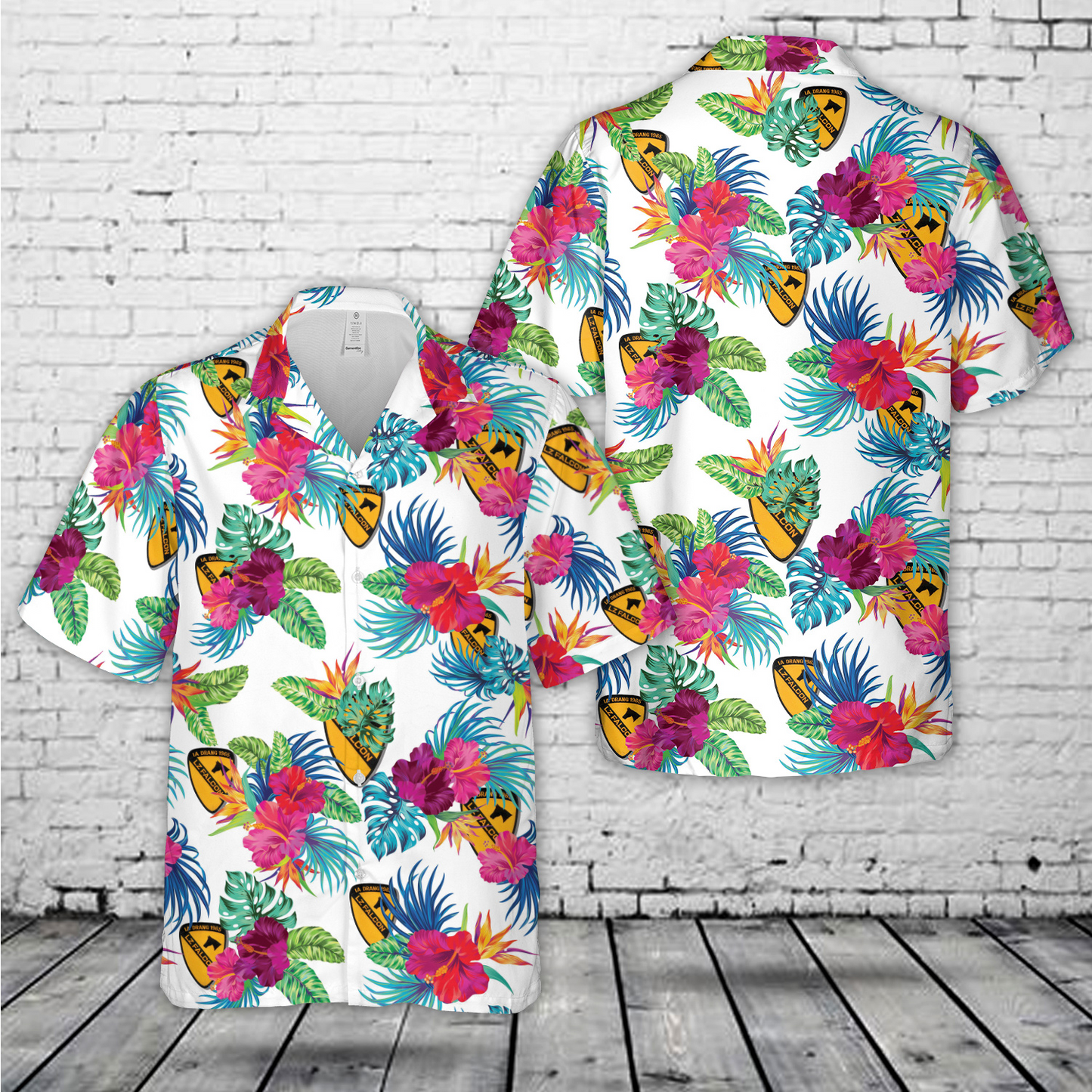 US Army 1st Cavalry Division Patch Ia Drang 1965 Lz Falcon Vietnam Hawaiian Shirt