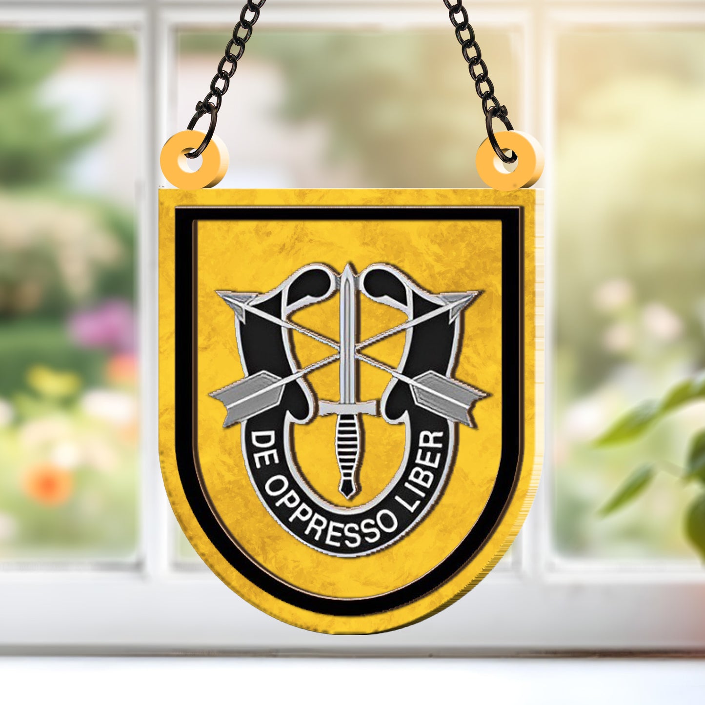 US Army 1st Special Forces Group (1st SFG) Custom Shape Window Hanging Suncatcher