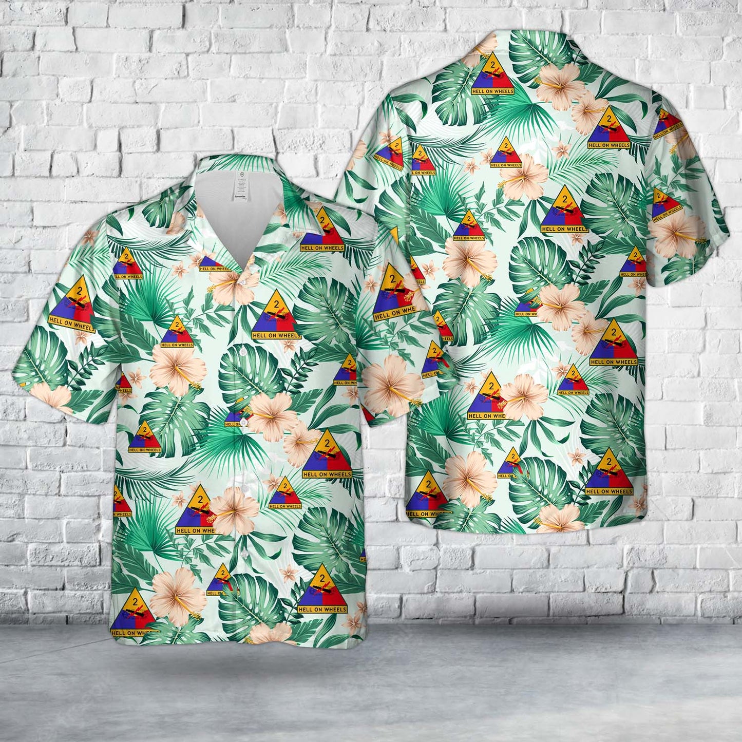US Army 2nd Armored Division "Hell on Wheels" Hawaiian Shirt