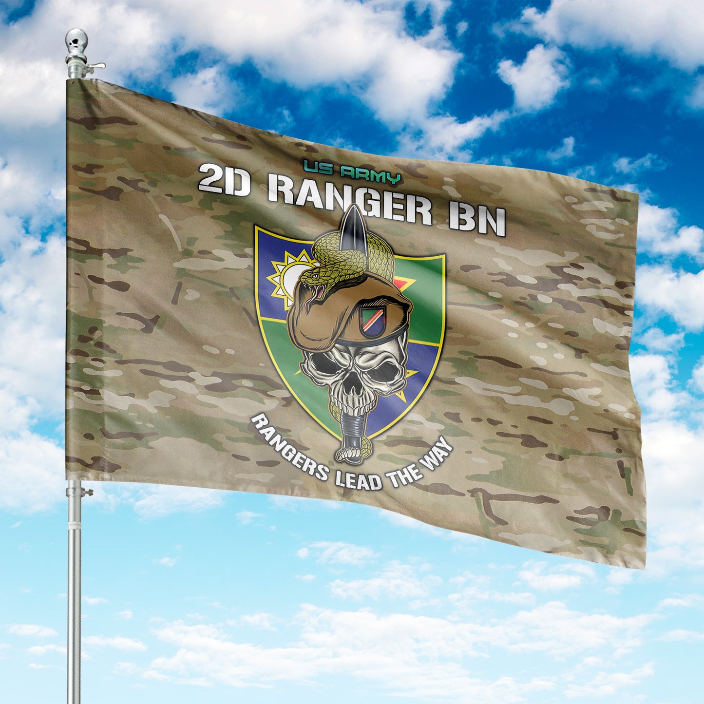US Army 2nd Ranger Battalion Snake Eaters House Flag