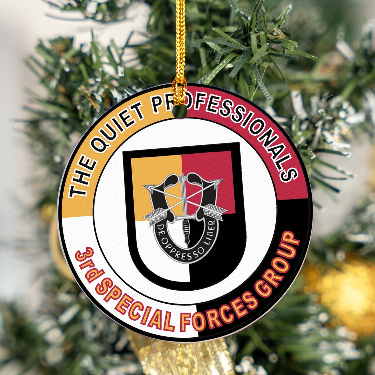 US Army 3rd Special Forces Group Quiet Professionals Ceramic Ornament