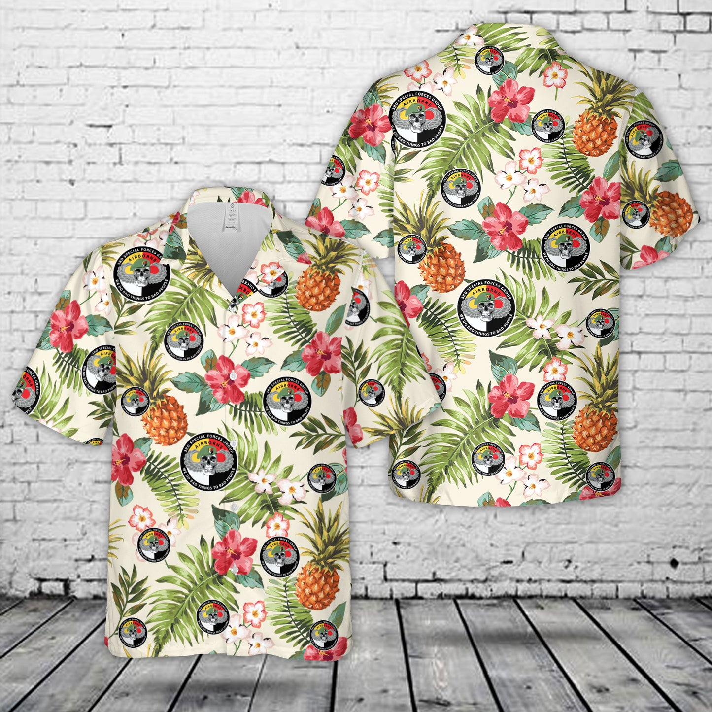 US Army 3rd Special Forces Group Skull Hawaiian Shirt