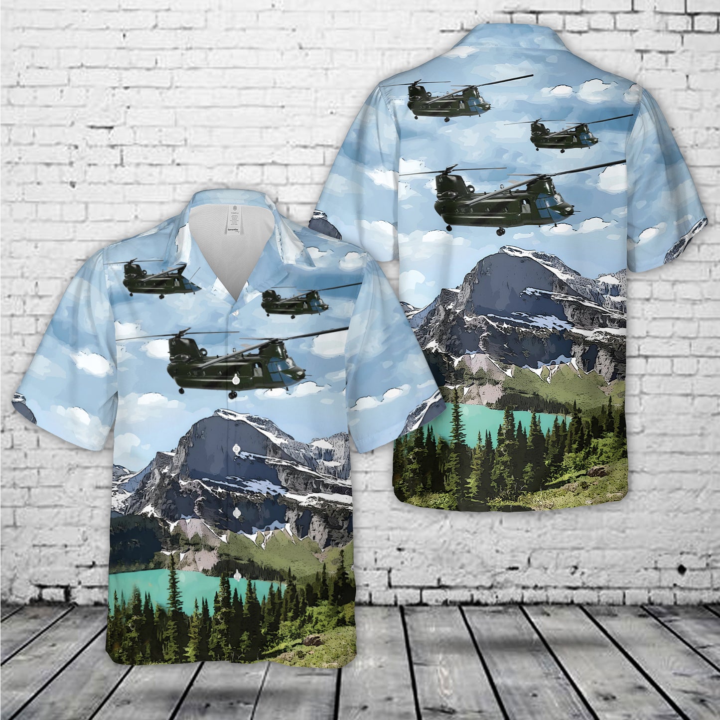 US Army 62nd AVIATION COMPANY "The Happy Hookers" CH-47 Hawaiian Shirt