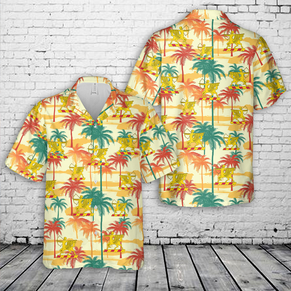 US Army 6th Field Artillery Regiment Unit Crest Hawaiian Shirt