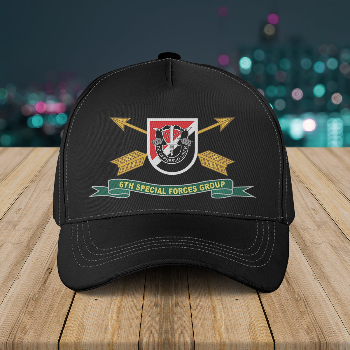 US Army 6th Special Forces Group Flash w Br Ribbon Baseball Cap