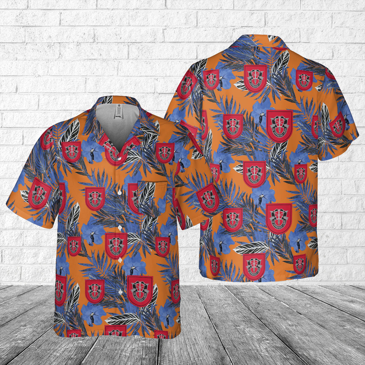 US Army 7th Special Forces Group (7th SFG) Pocket Hawaiian Shirt