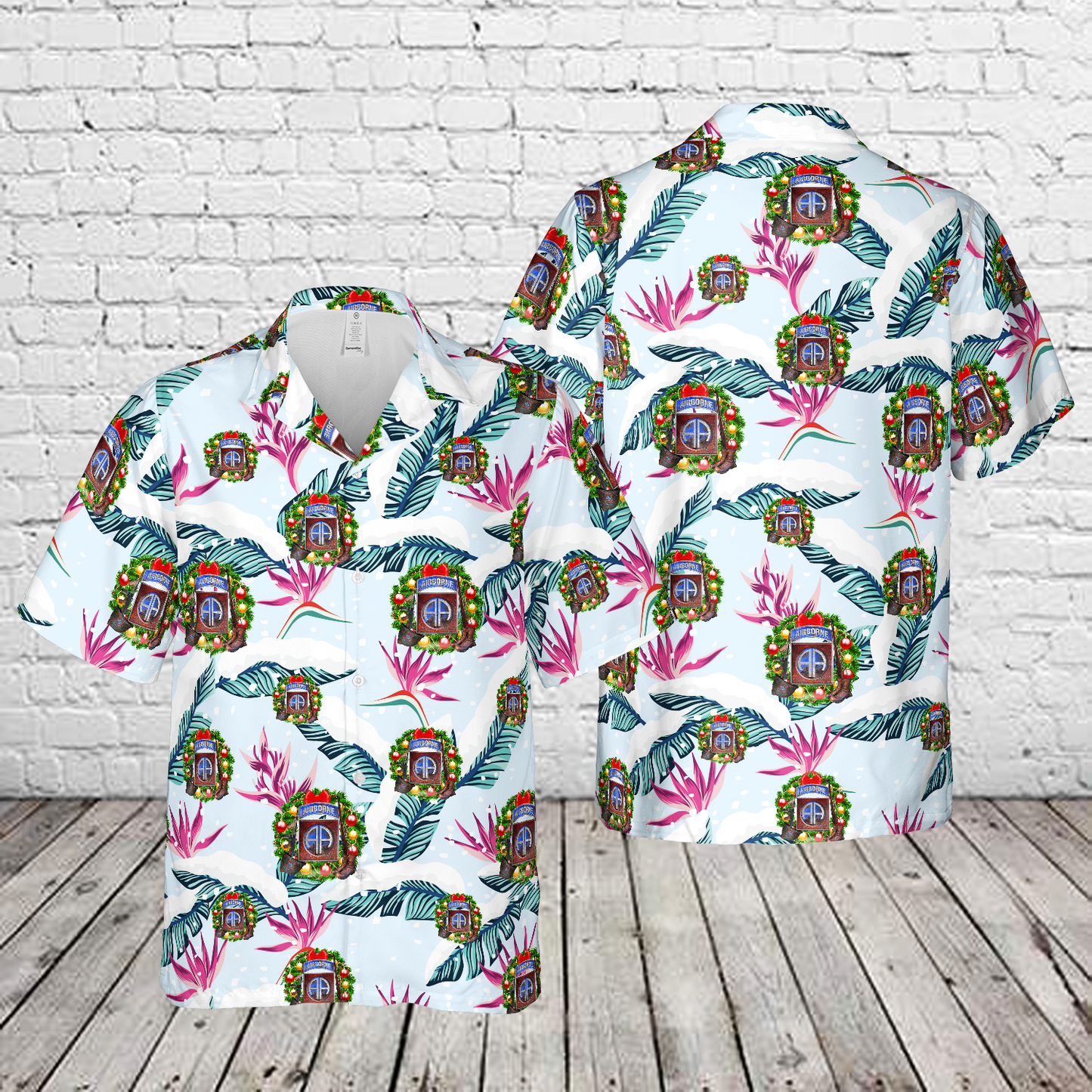 US Army 82nd Airborne Division Christmas Hawaiian Shirt