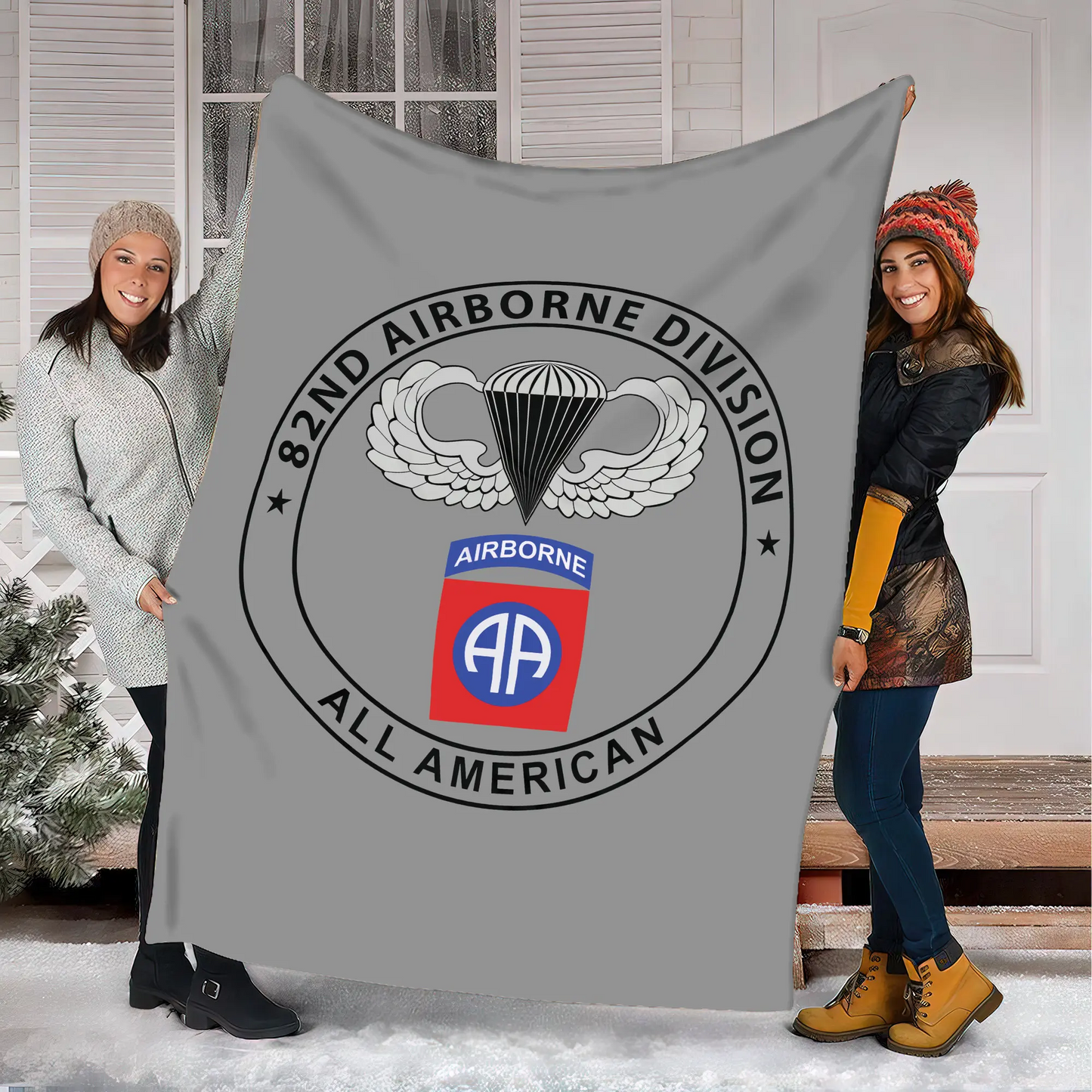 US Army 82nd Airborne Division Fleece Blanket (Made in US)