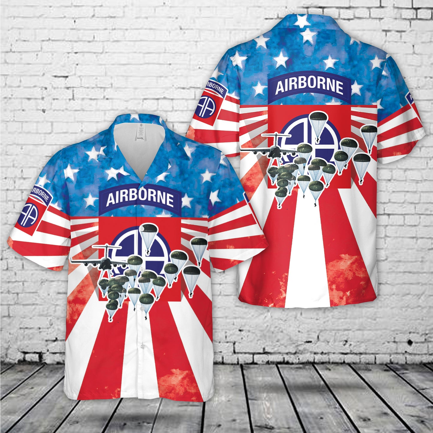 US Army 82nd Airborne Division Paratrooper, 4th Of July Hawaiian Shirt