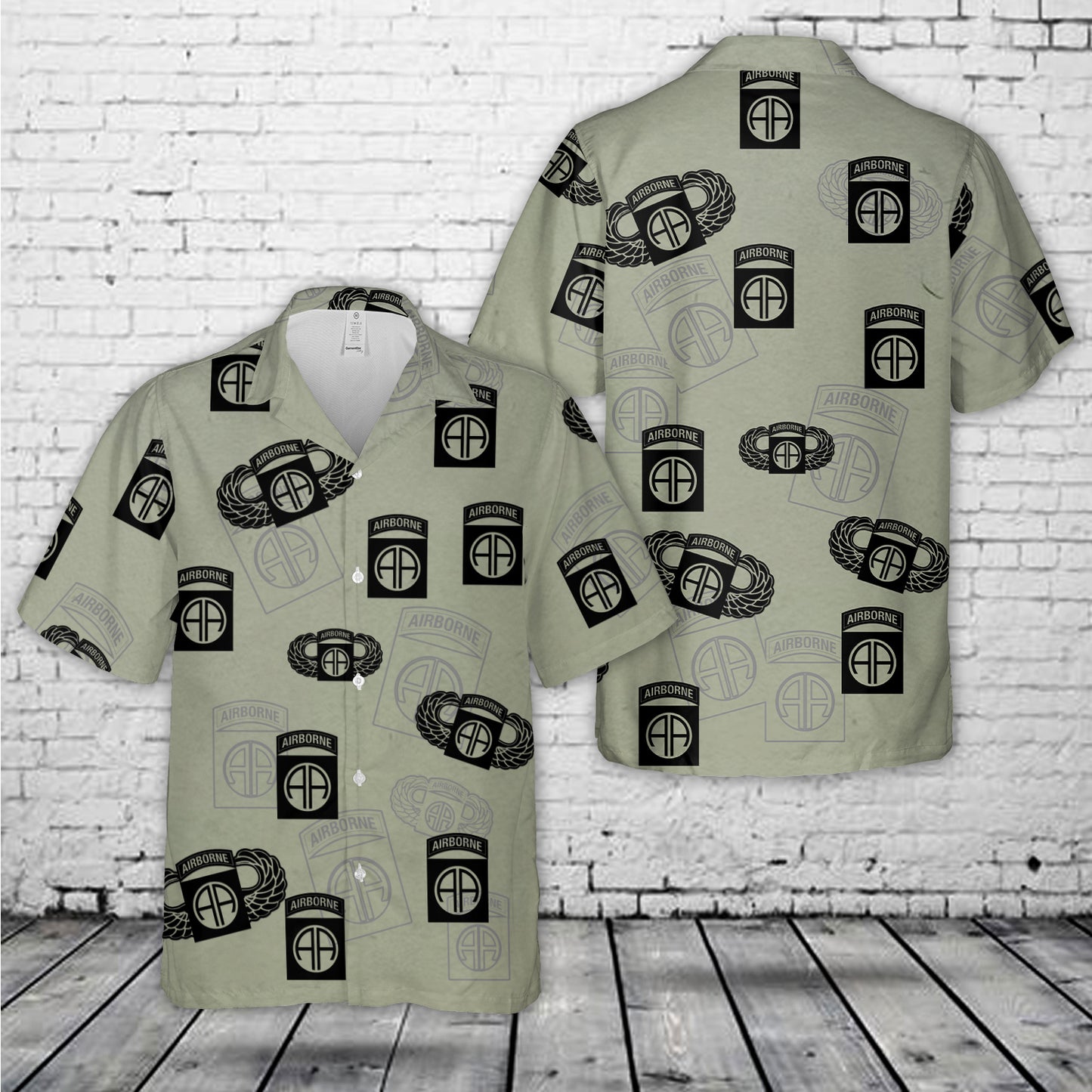 US Army 82nd Airborne Division Silhouette Hawaiian Shirt