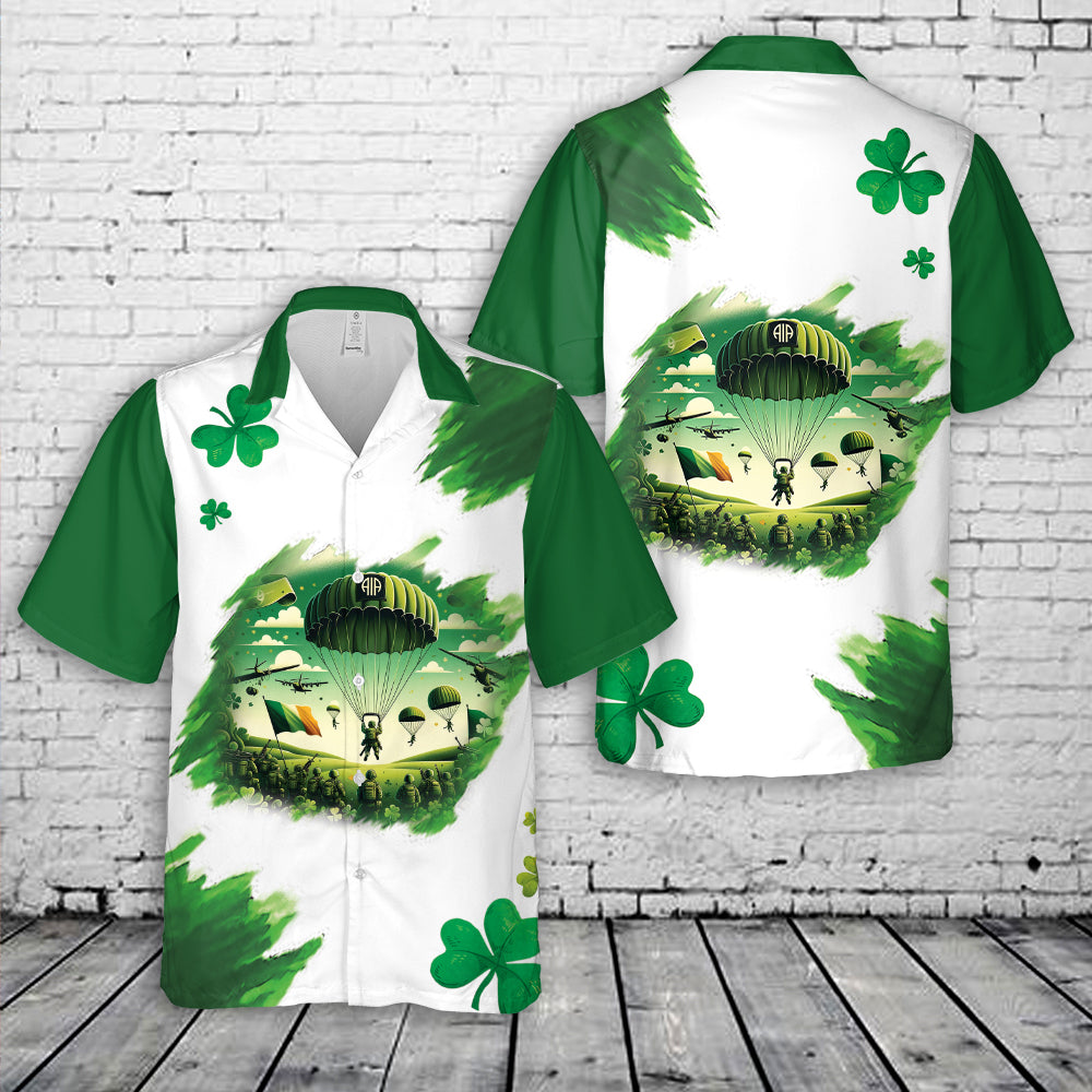 US Army 82nd Airborne Division St Patrick's Day Hawaiian Shirt