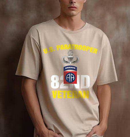 US Army 82nd Airborne Division Veteran Paratrooper Classic Unisex T-Shirt Gildan 5000 (Made In US) DLMP0308PT04