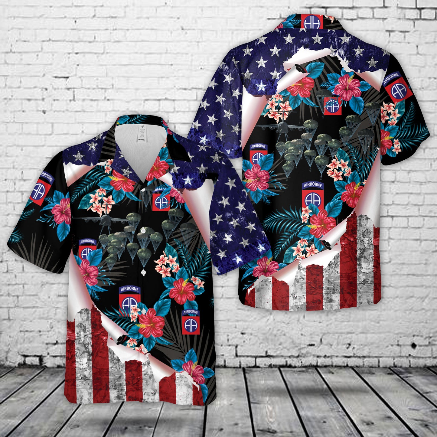US Army 82nd Airborne Division Paratrooper Hawaiian Shirt