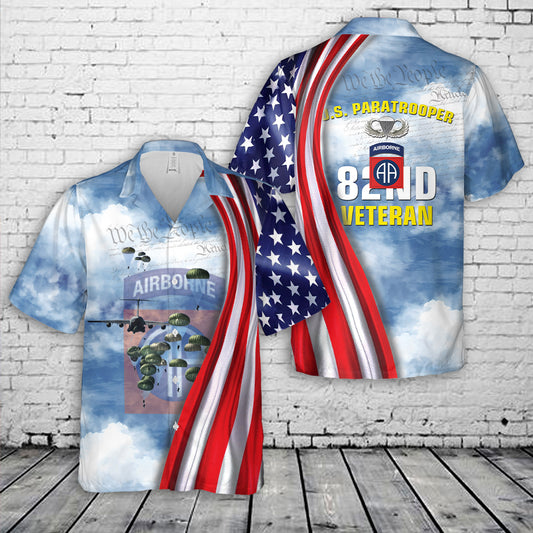 US Army 82nd Airborne Division Veteran Paratrooper Hawaiian Shirt