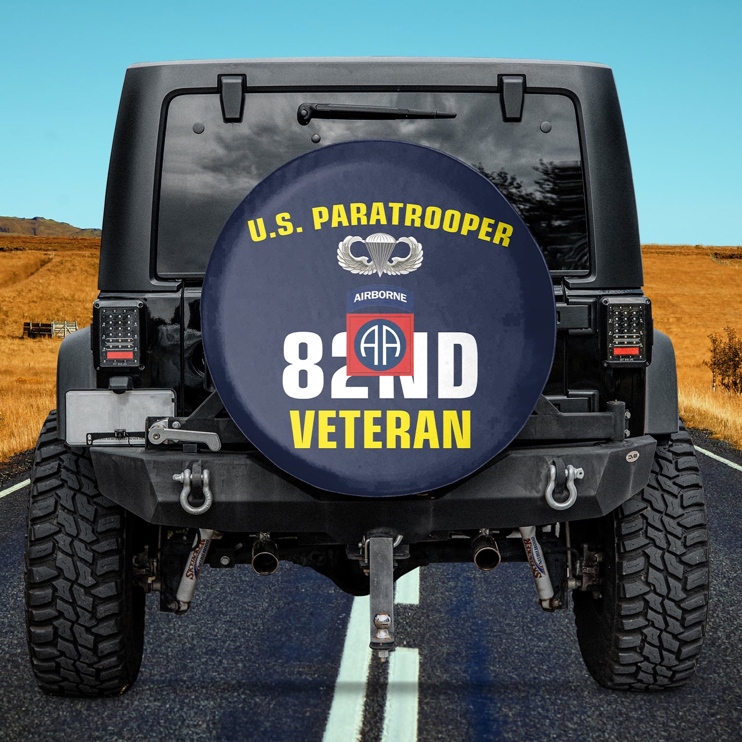 US Army 82nd Airborne Division Veteran Paratrooper Spare Tire Cover