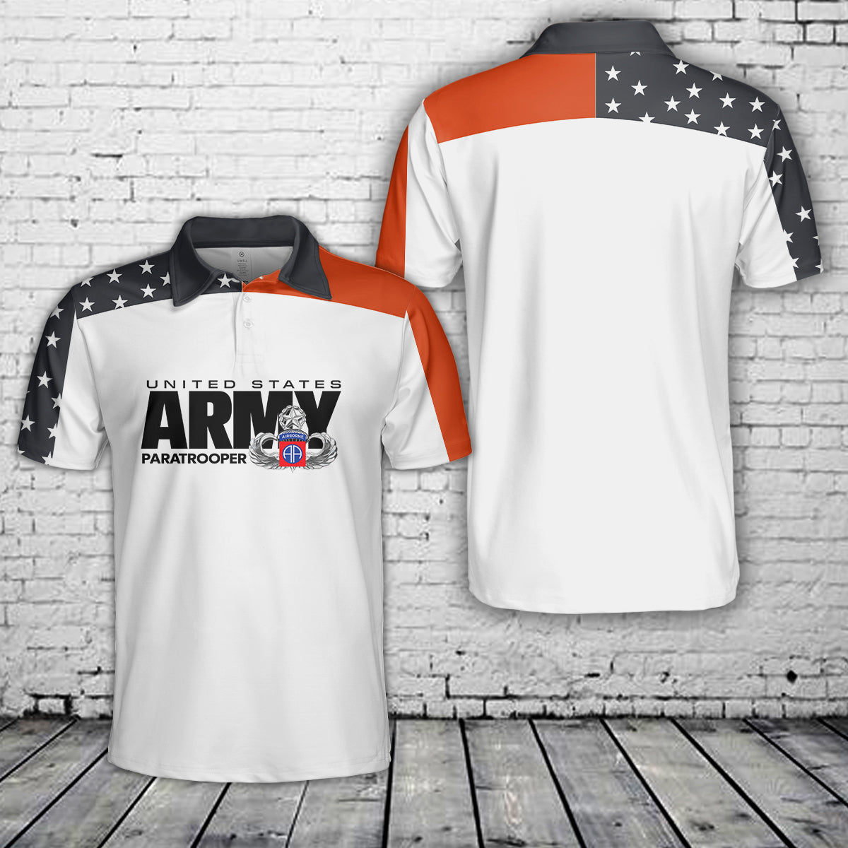 US Army 82nd Airborne Master Jump Wings Polo Shirt