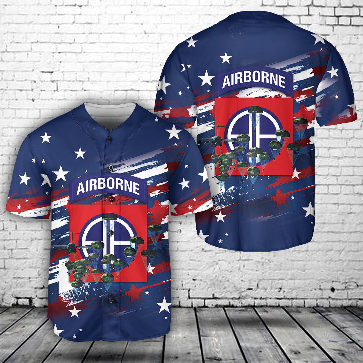 US Army 82nd Airborne Paratrooper, 4th Of July Baseball Jersey