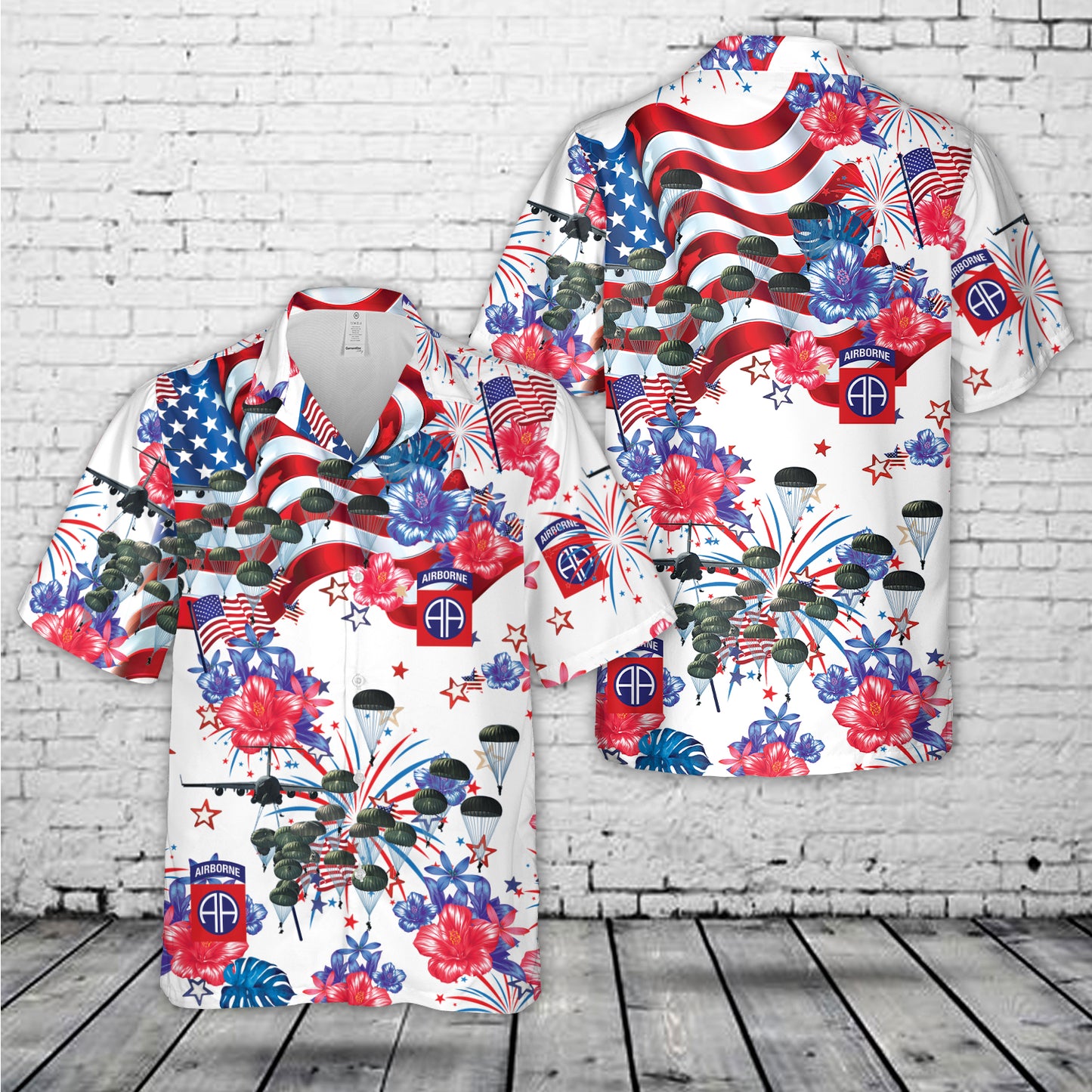 US Army 82nd Airborne Paratrooper, 4th Of July Hawaiian Shirt