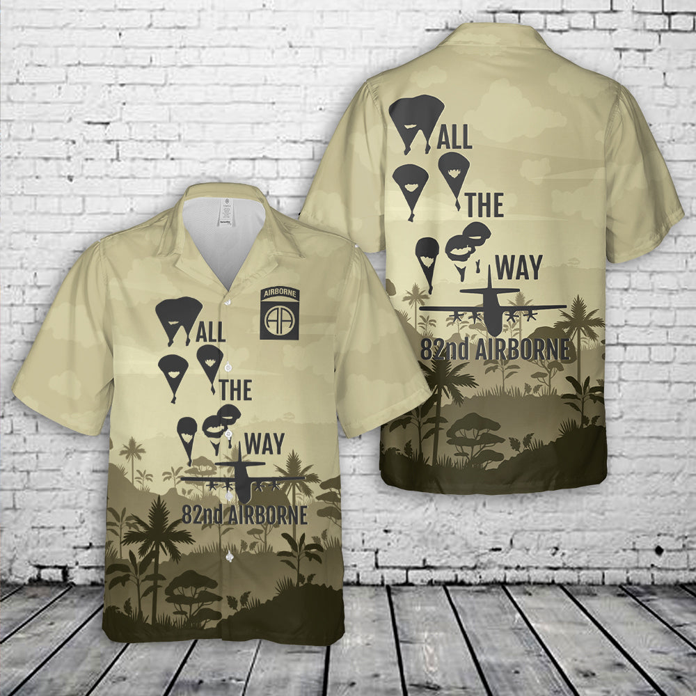 US Army 82nd Airborne Silhouettes Hawaiian Shirt