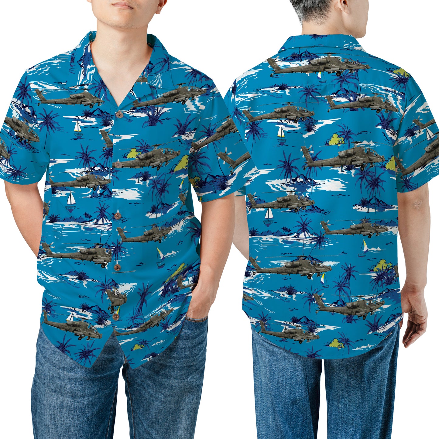 AH-64D Apache Longbow 1-135th Attack Recon Battalion Hawaiian Shirt