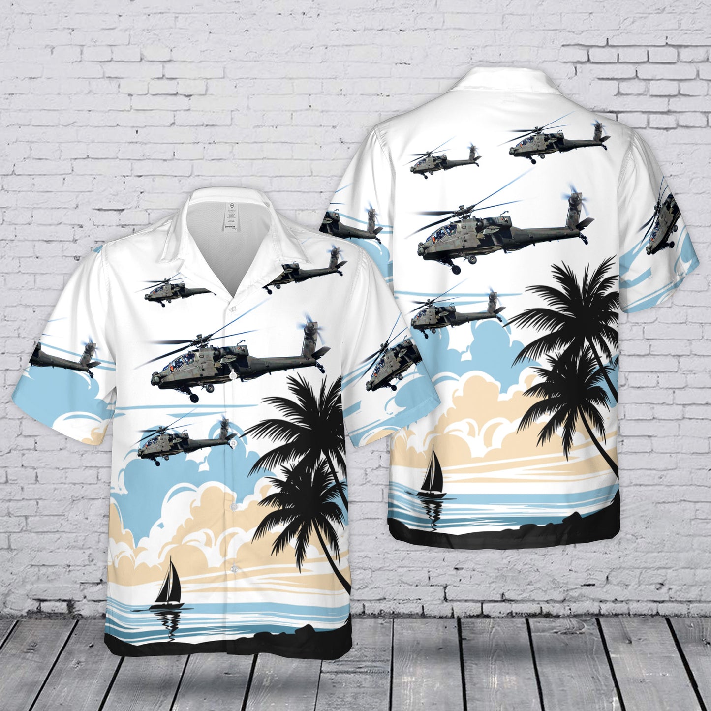 US Army AH-64 Apache Hawaiian Shirt