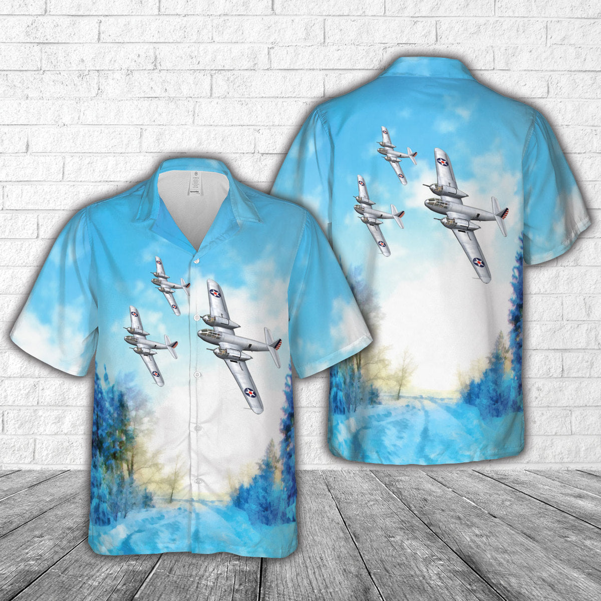 US Army Air Corps Bell YFM-1B Airacuda Hawaiian Shirt