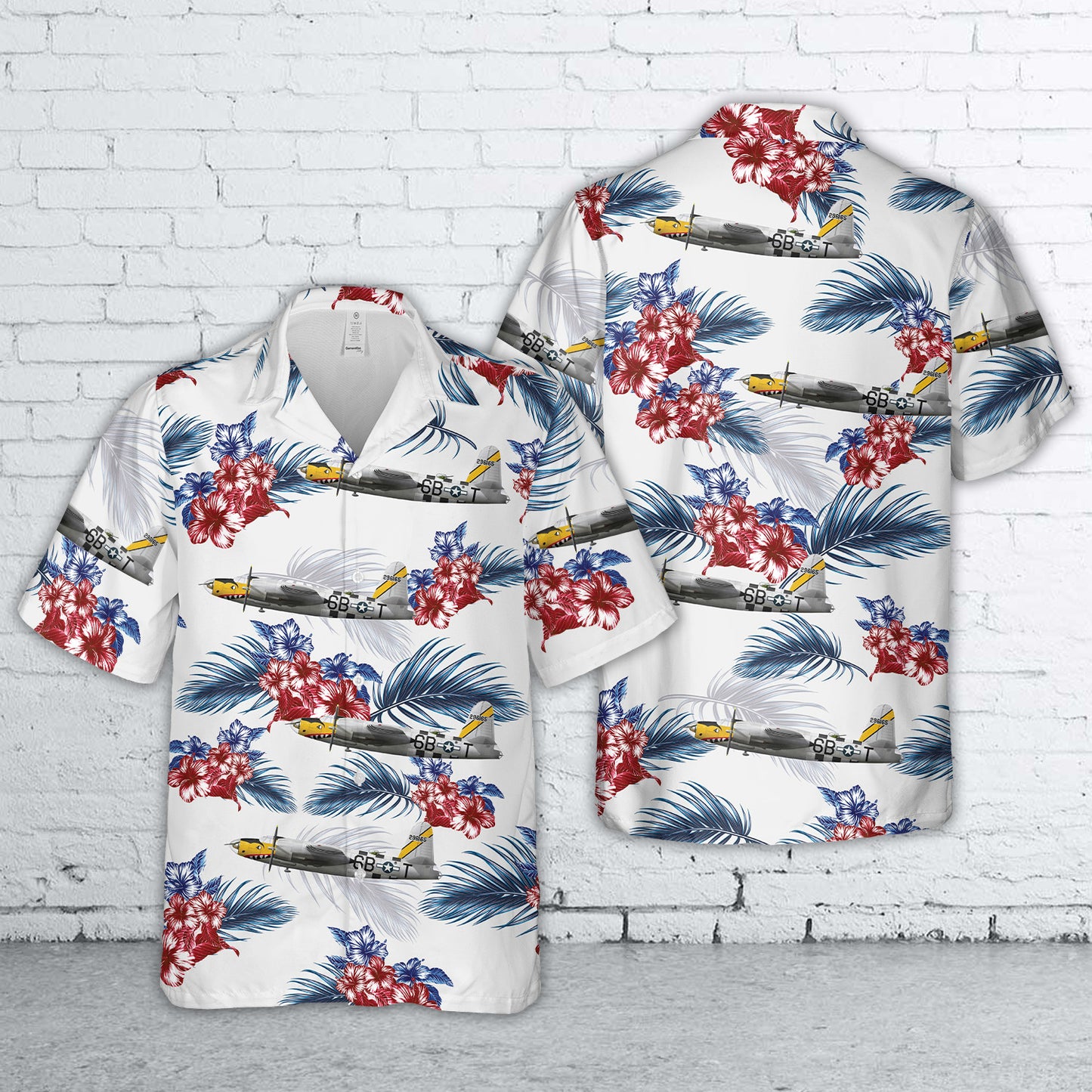 US Army Air Force B-26B "Marauder" 6B-T IK-111 9TH AIR FORCE, 599TH BOMB SQUADRON, 397TH BOMB GROUP D-DAY, June 1944 Hawaiian Shirt