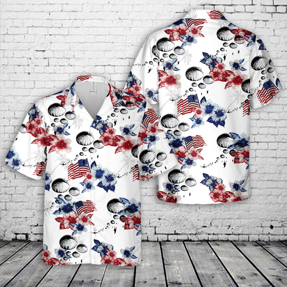 US Army Airborne Paratrooper, 4th Of July Hawaiian Shirt