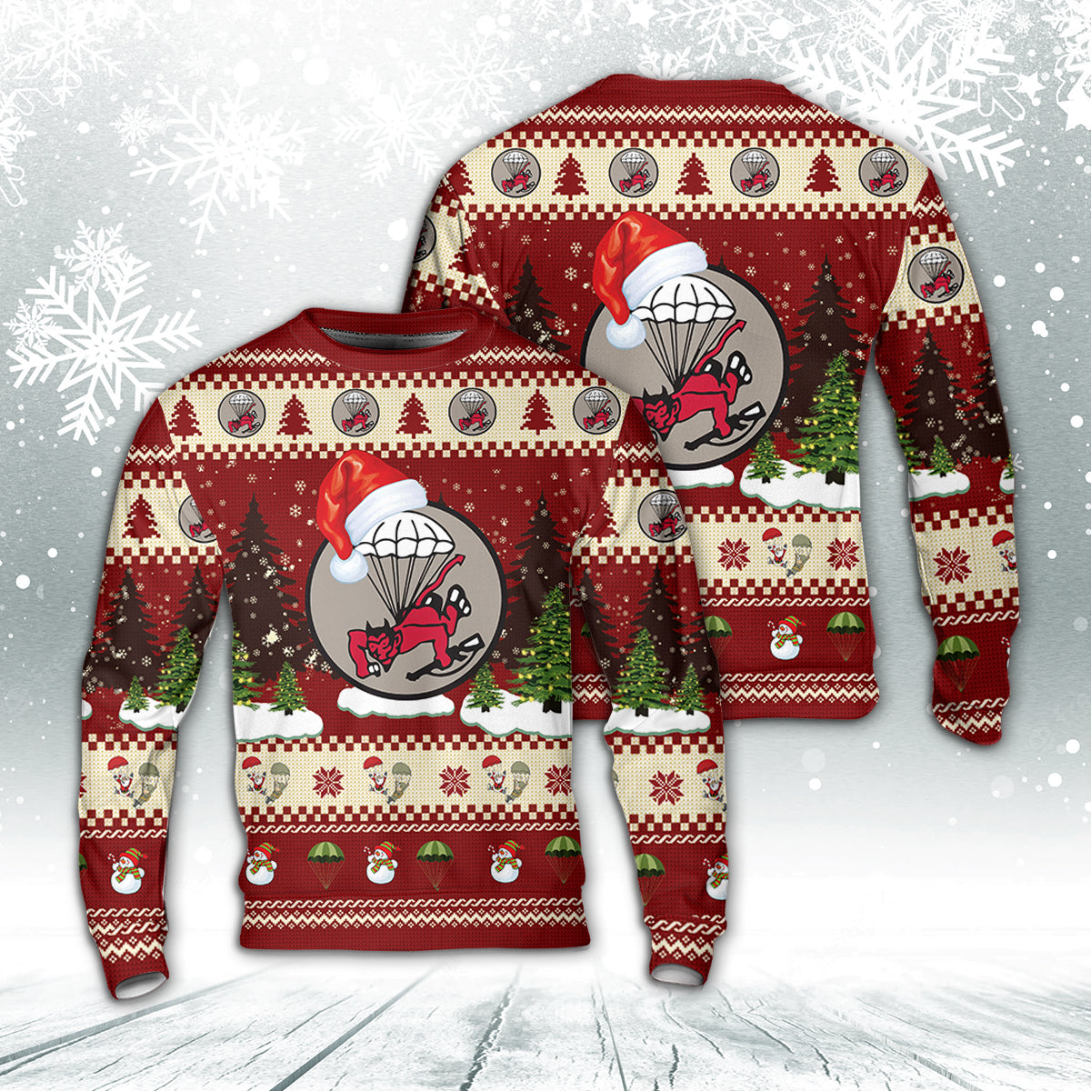 US Army Airborne WW2 508th Parachute Infantry Regiment (508th PIR) Christmas Sweater