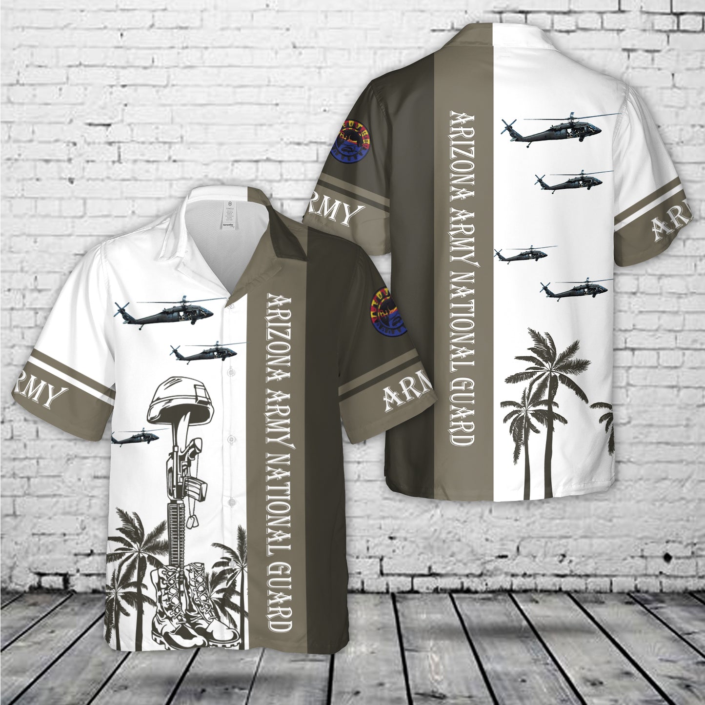 US Army Arizona Army National Guard 2-285th Assault Helicopter Battalion UH-60L Black Hawk Hawaiian Shirt