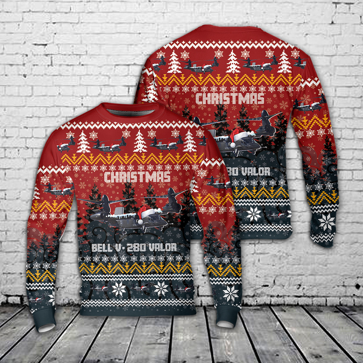 US Army Bell V-280 Valor Christmas AOP Sweater