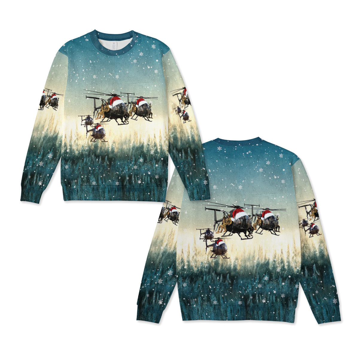 US Army Boeing AH-6 The Little Bird Christmas Knitted Sweater