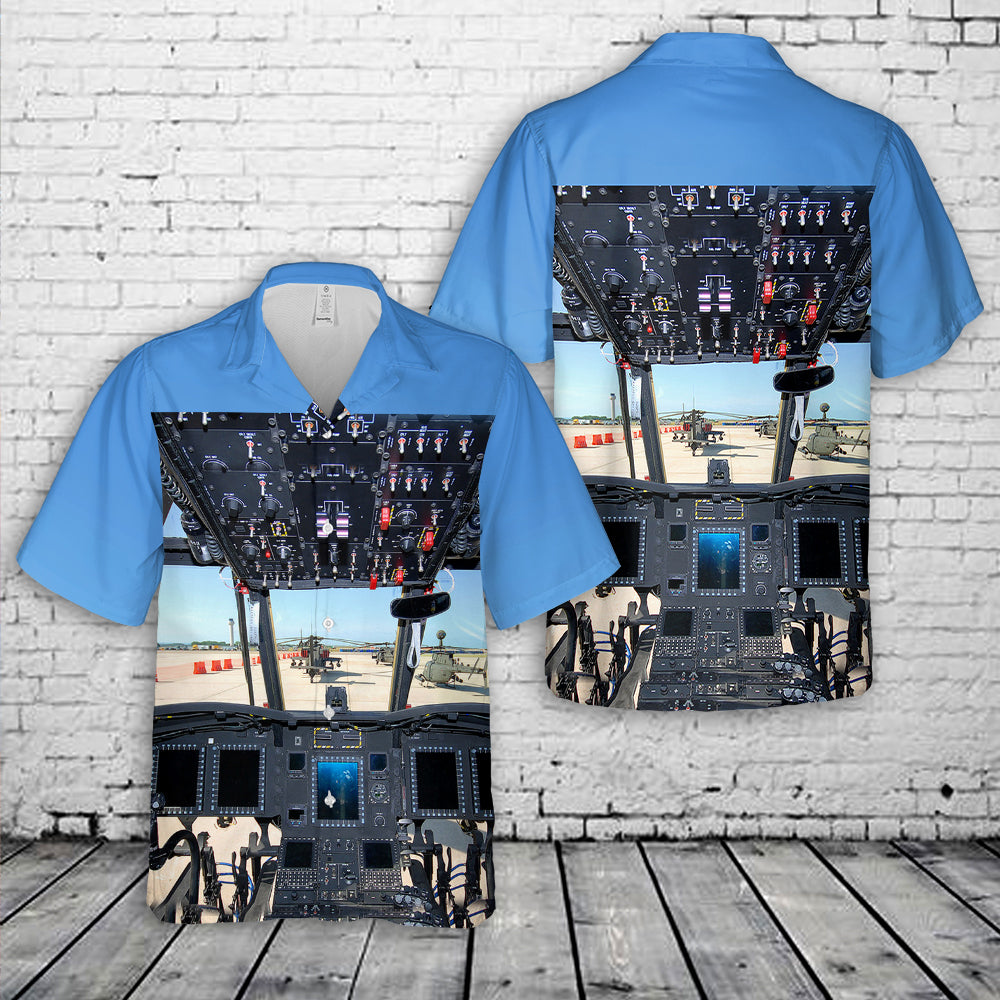 US Army CH-47 Chinook Cockpit Hawaiian Shirt