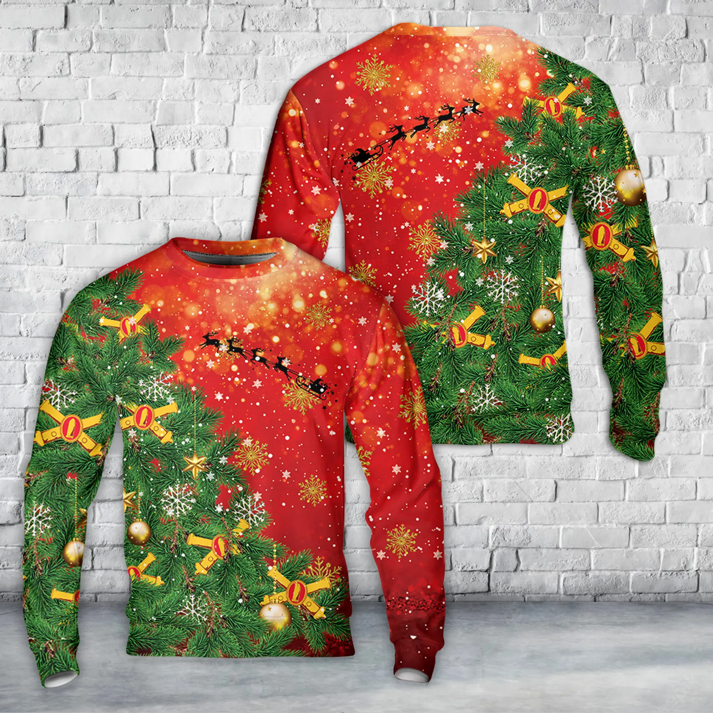 US Army Coast Artillery Corps (CAC) AOP Christmas Sweater