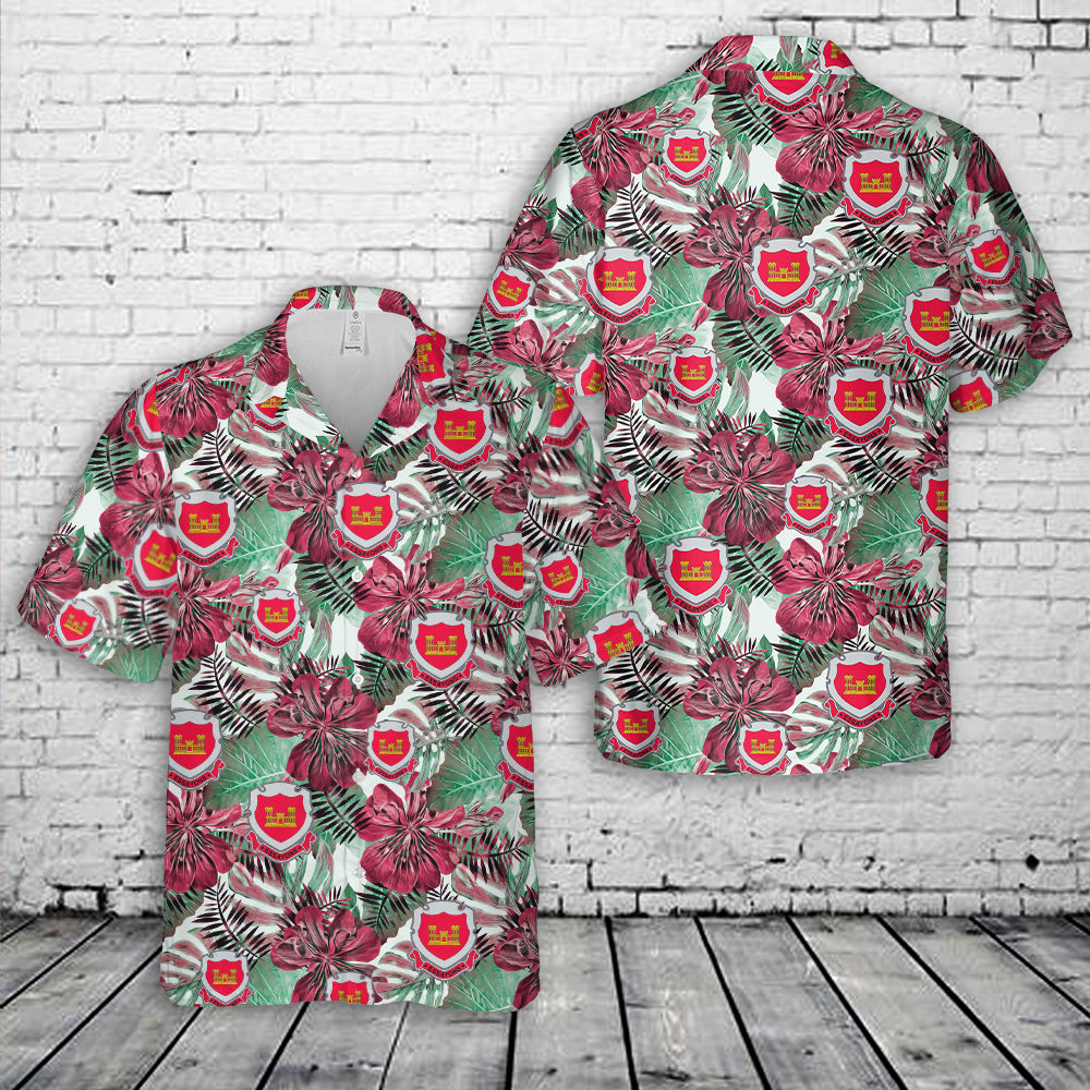 US Army Corps of Engineers ESSAYONS Crest Hawaiian Shirt
